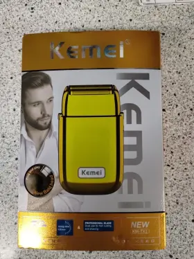 Km-tx1 Kemei Cordless Metal Double Foil Shaver Electric Razor For Men Close Gold
