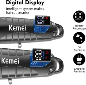 Pg2290d Kemei Professional Mens Hair Clipper Trimmer Cordless Rechargeable Shaver Set #3