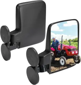16001 Kemimoto Tractor Magnetic Side Mirrors 114 Lbs Magnet Rear View Large Black