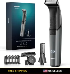 06-ktmq32-01a Kensen Cordless 2-in-1 Dual-head Body Hair Trimmer And Electric Shaver For Men