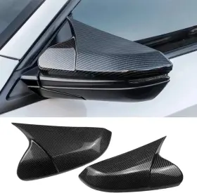 Kerw 721927290861 Car Ox Horn Side Rearview Mirror Cover Carbon Fiber Trim 10th Gen Civic 2016-21