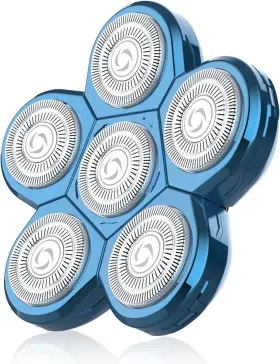 6724 Kibiy Bald Shaver Replacement Heads 6 Blades Light Blue