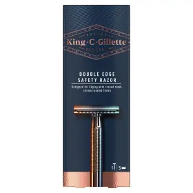 King C. Gillette 702018541676 Double Edge Safety Razor For Men 5 Platinum Coated E