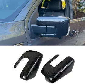 21jb-ff5-022 Korlot Side Door Mirror Cover Molding Trim Accessories For Ford Carbon Fiber Pattern