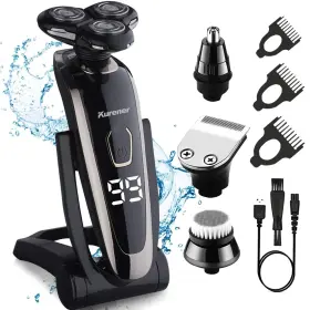 Kurener 762715806789 Electric Razor For Men Shaver Rechargeable Waterproof Rotary Shaving With Kurener 762715806789 Electric Razor For Men Shaver Rechargeable Waterproof Rotary Shaving With