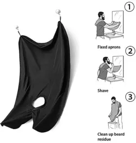 Leaflai 696566650713 Beard Bib Apron Hair Catcher For Men Shaving And Trimming Non-stick #2