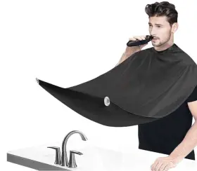 Leaflai 696566650713 Beard Bib Apron Hair Catcher For Men Shaving And Trimming Non-stick