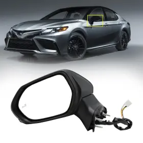 Hw-tyt-18cy-hsj Leavan Door Mirror Fit For 2018 2019 2020 2021 Toyota Camry Heated Manual Folding Bl