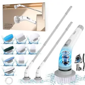 Qx-018 Lendaway 9-in-1 Multi-purpose Electric Spin Scrubber 2 Speeds Long Handle Replaceable