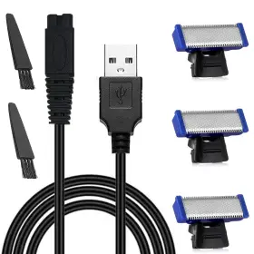 Linmei 770523986388 3pcs Solo Replacement Head And Shaver Charging Cord For Mens Shav Linmei 770523986388 3pcs Solo Replacement Head And Shaver Charging Cord For Mens Shav