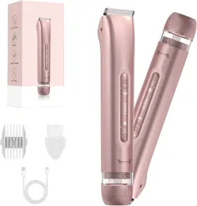 Tmq-4 Littleluckyus 2 In 1 Women Electric Shaver Dual Head Bikini Trimmer For Ipx7 Pink