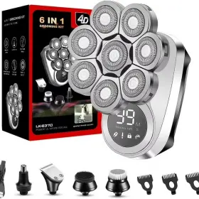 Lk-9379 Lovcoyo 6in1 Electric Waterproof And Floating Head Shaver For Men Grooming Kit With