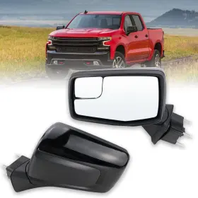 1320582 Lqito Left Driver Side Mirror Compatible With 2019-2025 Chevy L-3pins Black