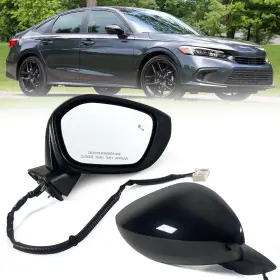 1321351 Lqito 76208 Right Passenger Side Mirror Fits 2022-2025 Honda R-7pins Crystal Black Pearl