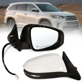 87940-0e140 Lqito Right Passenger Side Mirror Fits 2014-2019 Toyota 6pins-right White