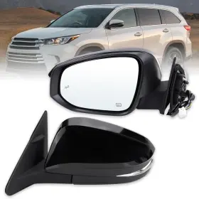 1320361 Lqito 87940 Left Driver Side Mirror Compatible With 2014-2019 Toyota 7pins-left Black