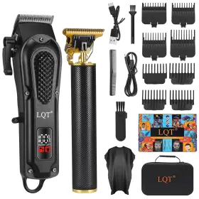 Lqt-212-1 Lqt Mens Professional Hair Clippers Kit Cordless And Corded Barber C