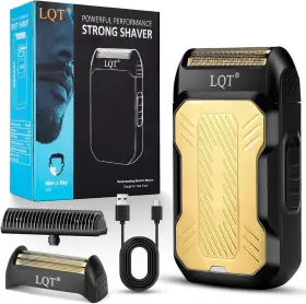 Lqt-m60 Lqt L Quart Mini Foil Shaver Portable Cordless Electric For Men - Gold And Black