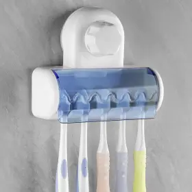 Boxshypjjl7801 Luexbox 726367281813 1 Pcs Self Adhesive Toothbrush Holder With Cover For Bathroom 5-slot Wall Mo