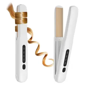 Zfs-001 Lyfduw Cordless Hair Straightener And Curler 2 In 1 Portable Mini Flat Iron Curli