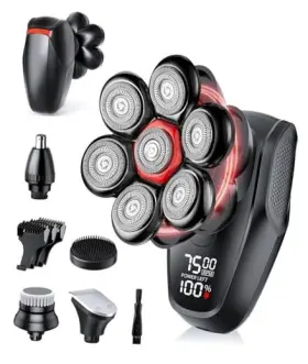 Malegebaz Ms-888 Head Shaver For Bald Men - 7d Magnetic Rotary Electric Razor Ipx8 Black