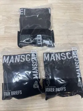 Manscaped 855676007224 Boxer Briefs- 3 Pair Briefs Medium