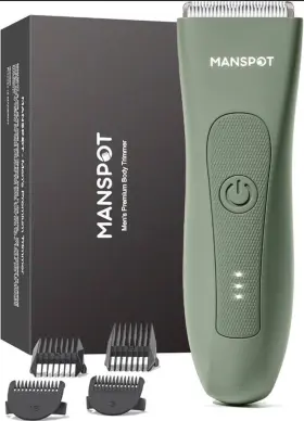 Manspot 629722820033 Electric Body Hair Trimmer For Men And Groin Green