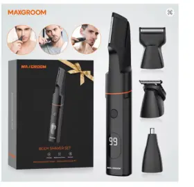 Lk-881 Maxgroom 4-in-1 Body Hair Shaver Kit Men Electric Waterproof Trimmer