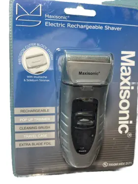 Msv-3171 Maxisonic 717056114024 Maxonic Maxi-matic Electric Regharble Mens Shaver New In Package Nip #3