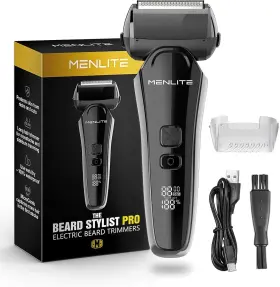 Mnt-v-919-txd Menlite Electric Shaver For Men 3 Floating Blade Beard Trimmers Waterproof Foil Shave