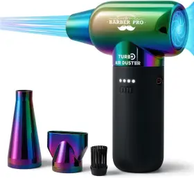 Mens Grooming Barber Pro 765142265150 Compressed Air Duster - Electric For Hair 3 Gear Mini Portable