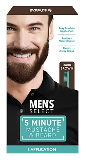 Db-d6t6-e1ii Mens Select 5 Minute Mustache And Beard Dark Brown Brush-in Facial Hair Dye Wi