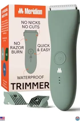 B086w2l7lz Meridian Electric Body And Pubic Hair Trimmer - Waterproof Cordless 90 Min Battery Life