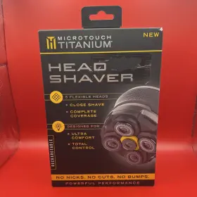 050823 Micro-touch Dm Mttheadshaver Microtouch Titanium Rechargeable Black Mens Head Shaver - No Nicks Or Cuts New #3