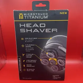 050823 Micro-touch Dm Mttheadshaver Microtouch Titanium Rechargeable Black Mens Head Shaver - No Nicks Or Cuts New