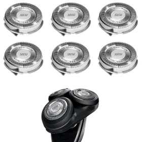 6-silver Midnt Sh50 Replacement Heads For Series 5000 Compatible With Seri