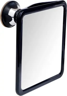 Mirrorvana 857812000038 Fogless Shower Mirror For Shaving With Upgraded Suction Black