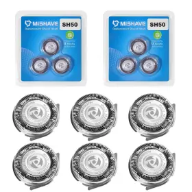 Plp007 Mishave 6pcs Sh50/52 Replacement Heads Compatible With Philips Norelco Series 5000 Pt
