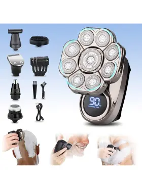 Ml Personal Care 800689620090 9d Electric Head Shaver For Bald Men 5-in-1 Waterproof Grooming Kit With Beard Ml Personal Care 800689620090 9d Electric Head Shaver For Bald Men 5-in-1 Waterproof Grooming Kit With Beard