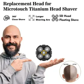 Movelove 701871992646 2 Pack Head Shaver Replacement Heads Compatible With Microtouch Titanium #2