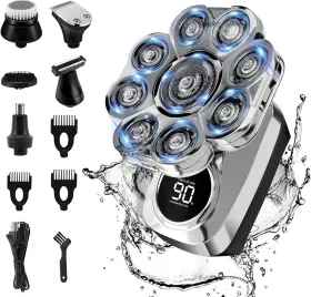 Next Beauty 734038936214 9d Head Shavers For Bald Men Upgraded 6-in-1 Mens Grooming Kit Detachable Bal