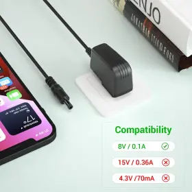 Hq840 Nfgekt 702735517999 8v Shaver Charger Replacement Compatible With Philips Norelco Multigroo #2