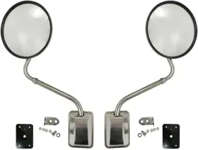 Fpbp-35-093-s Niuparts Hood Mirror For Trucks - 8 Inch Driver And Passenger Side Stainless Steel