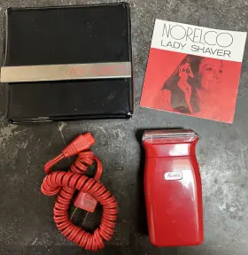 2116 Norelco 70s Lady Electric Shaver Model Hp Red Power Cord Travel Bag Works