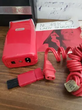 Hp2116 Norelco Vintage Lady Shaver #hp2116 Red Tested Works Cord Papers And Black Case #3