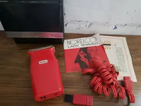 Hp2116 Norelco Vintage Lady Shaver #hp2116 Red Tested Works Cord Papers And Black Case