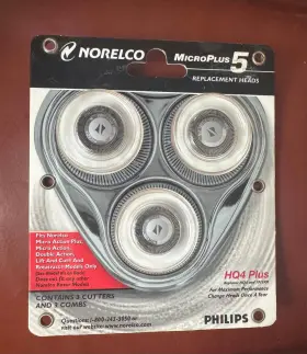 Hq4plus Norelco New Genuine Micro Plus 5 Replacement Heads Philips-free Shipping