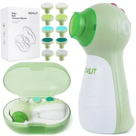 Novlit 732404105752 Baby Nail Trimmer Electric Clippers With Led Light And Grinding Co