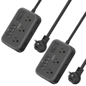 Gt-36 Ntonpower 2 Pack Power Strip With 6 Outlets Side And 4 Usb Flat Plug Exte