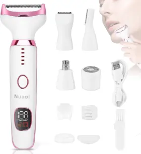Nuaoi 445036291283 Electric Bikini Trimmer For Women - 5 In 1 Upgraded Body Face Shaver Nose Pubic